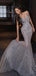 Sparkly Silver Spaghetti Strap Mermaid Long Prom Dress Ideas, Evening Party Dresses,WGP1903