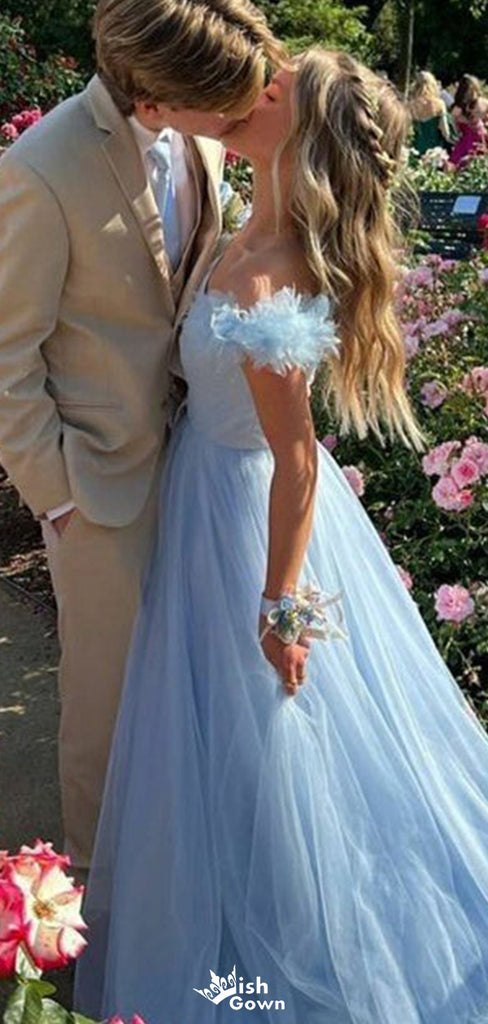 Gorgeous Off-shoulder A-line Long Prom Dress Ideas, Evening Party Dresses,WGP1447