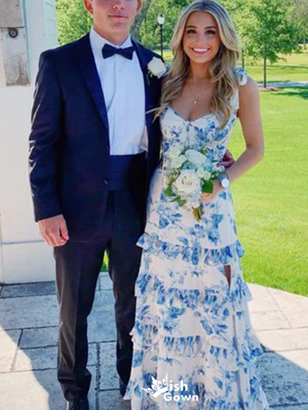 Elegant Sweetheart Spaghetti Strap A-line Long Prom Dress Ideas, Evening Party Dresses,WGP1135