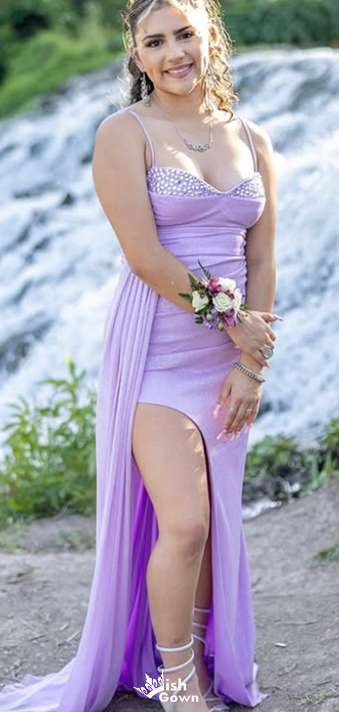 Elegant Spaghetti Strap Sweetheart Mermaid Long Prom Dress Ideas, Evening Party Dresses,WGP1477