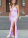 Elegant V-neck Spaghetti Strap Mermaid Long Prom Dress Ideas, Evening Party Dresses,WGP1482
