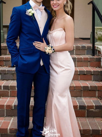 Elegant Strapless Scoop Mermaid Long Prom Dress Ideas, Evening Party Dresses,WGP1483