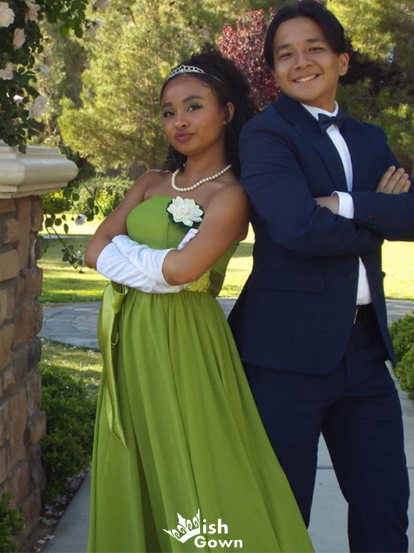 Casual Strapless A-line Long Prom Dress Ideas, Evening Party Dresses,WGP1487