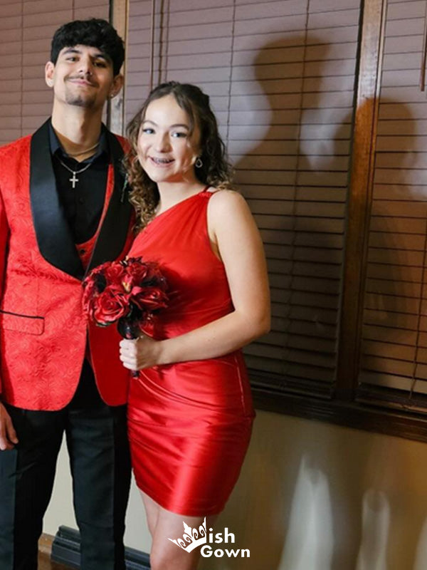 Formal One-shoulder Sheath Short Mini Homecoming Dress,EPT372