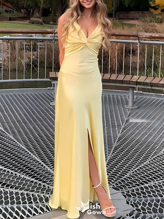 Sexy V-neck Spaghetti Strap Mermaid  Long Prom Dress Ideas, Evening Party Dresses,WGP1098