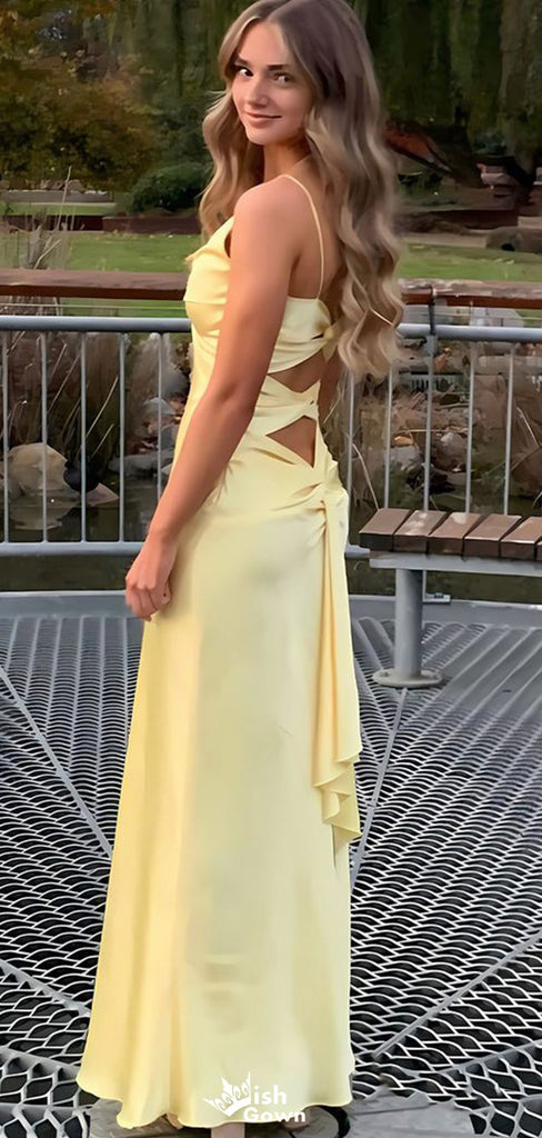 Sexy V-neck Spaghetti Strap Mermaid  Long Prom Dress Ideas, Evening Party Dresses,WGP1098