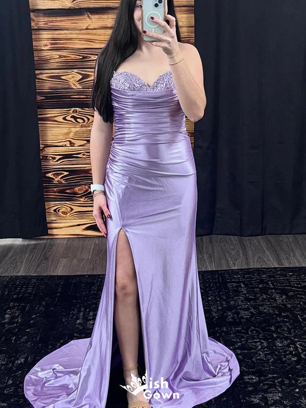 Elegant Strapless Sweetheart Mermaid Long Prom Dress Ideas, Evening Party Dresses,WGP1524