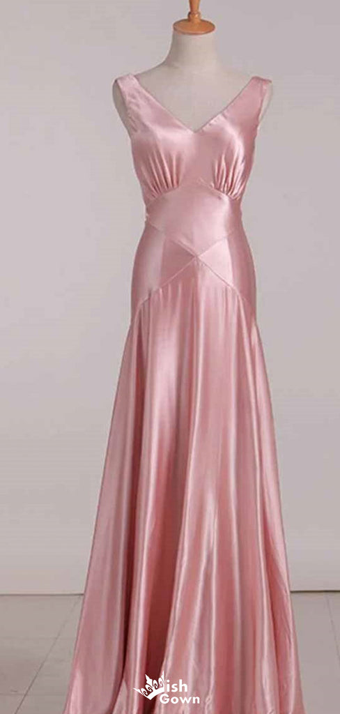 Elegant V-neck Mermaid Long Prom Dress Ideas, Evening Party Dresses,WGP1527