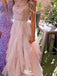 Elegant Spaghetti Strap A-line Long Prom Dress Ideas, Evening Party Dresses,WGP1535
