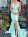 Elegant V-neck Spaghetti Strap Mermaid Long Prom Dress Ideas, Evening Party Dresses,WGP1145