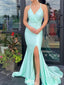 Elegant V-neck Spaghetti Strap Mermaid Long Prom Dress Ideas, Evening Party Dresses,WGP1145