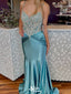 Gorgeous Spaghetti Strap V-neck Mermaid Long Prom Dress Ideas, Evening Party Dresses,WGP1540