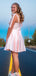 Elegant Spaghetti Strap A-line Short Mini Homecoming Dress,EPT395