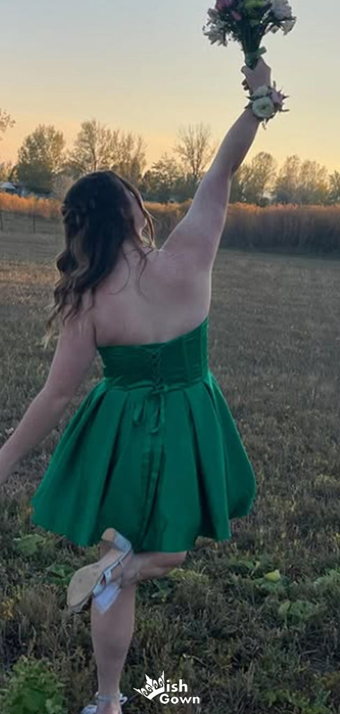 Elegant Strapless Sweetheart A-line Short Mini Homecoming Dress,EPT400