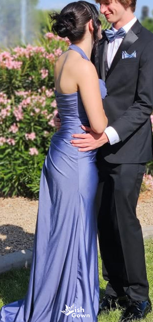Elegant Halter Mermaid Long Prom Dress Ideas, Evening Party Dresses,WGP1556