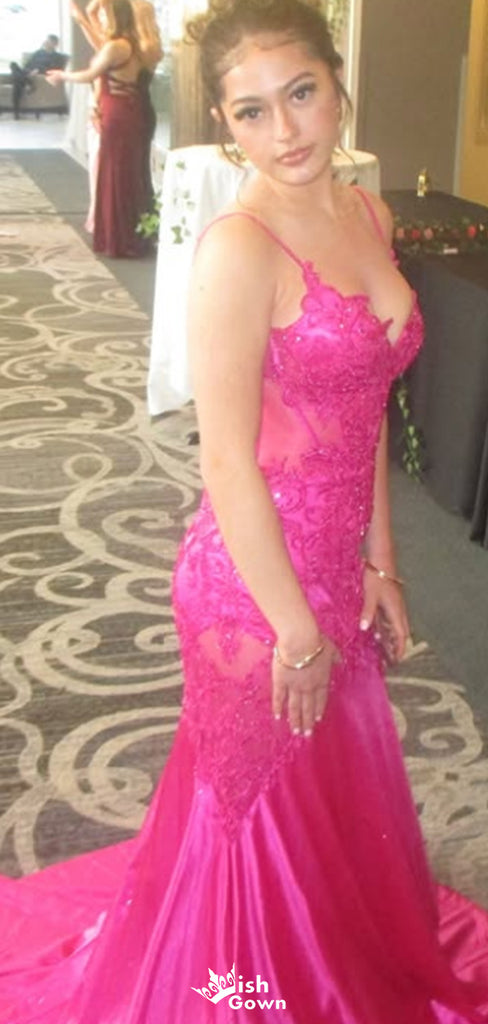 Gorgeous Spaghetti Strap Mermaid Long Prom Dress Ideas, Evening Party Dresses,WGP1557