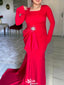 Formal Long Sleeves Square Mermaid Long Prom Dress Ideas, Evening Party Dresses,WGP1562