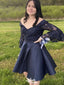 Gorgeous Off-shoulder Long Sleeves A-line Short Mini Homecoming Dress,EPT420