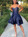 Elegant Spaghetti Strap A-line Short Mini Homecoming Dress,EPT427