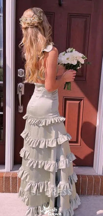 Gorgeous V-neck Spaghetti Strap Sheath Long Prom Dress Ideas, Evening Party Dresses,WGP1151