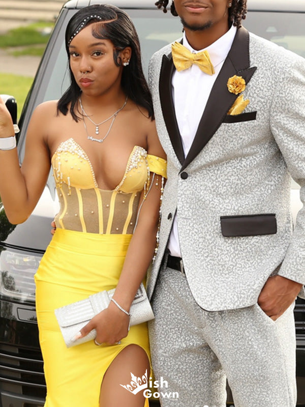 Elegant Strapless V-neck Mermaid Long Prom Dress Ideas, Evening Party Dresses,WGP1571