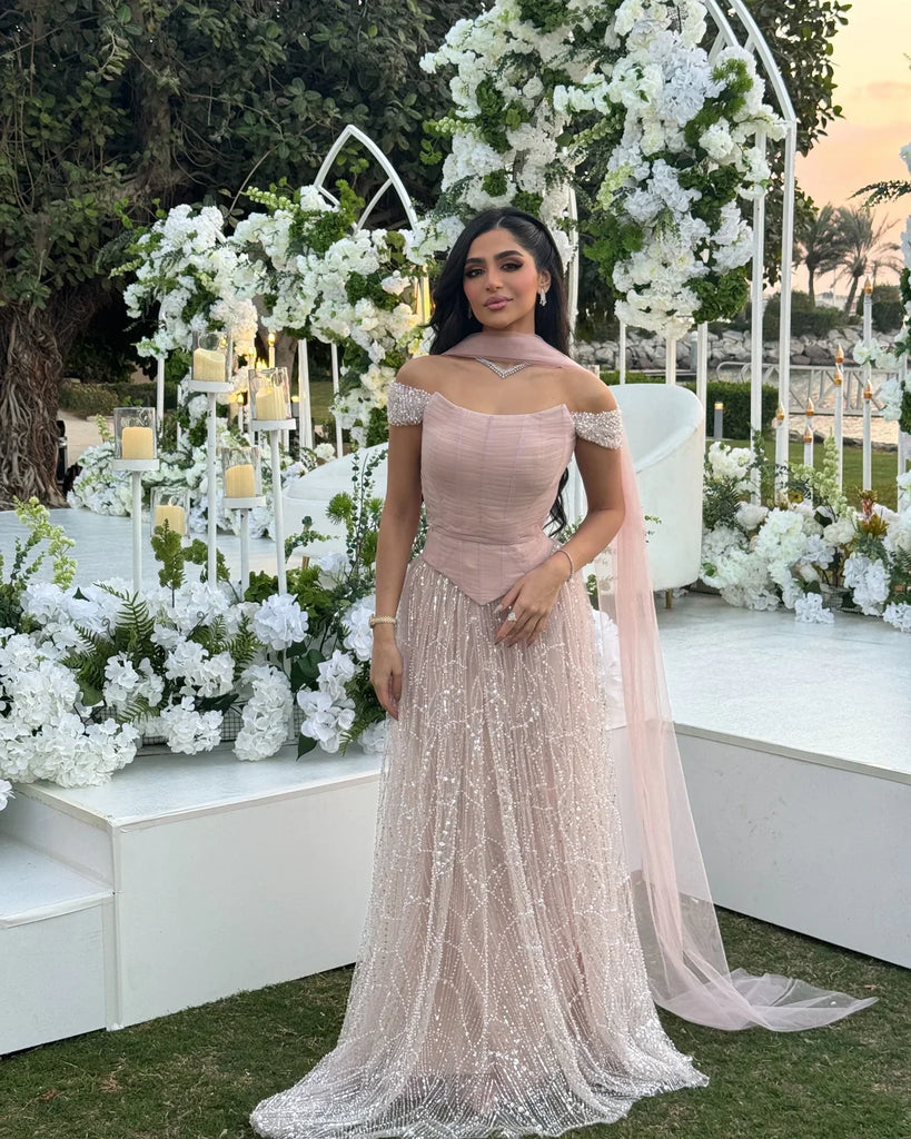 Elegant Pink Off-Shoulder Sleeveless A-Line Long Prom Dress Ideas, Evening Party Dresses , WGP1900