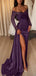 Sexy Purple Sweetheart Lace Long Sleeve Mermaid Long Prom Dress Ideas, Evening Party Dresses , WGP1908