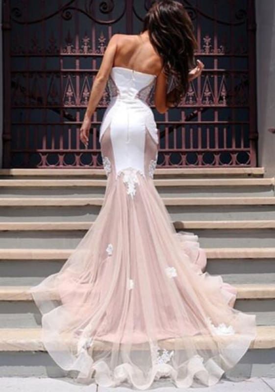 Sexy White Sweetheart Mermaid Long Prom Dress Ideas, Evening Party Dresses,WGP1857