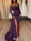 Sexy Purple Sweetheart Lace Long Sleeve Mermaid Long Prom Dress Ideas, Evening Party Dresses , WGP1908