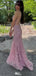 Gorgeous Spaghetti Strap V-neck Mermaid Long Prom Dress Ideas, Evening Party Dresses,WGP1574
