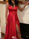 Elegant Spaghetti Strap V-neck A-line Long Prom Dress Ideas, Evening Party Dresses,WGP1587