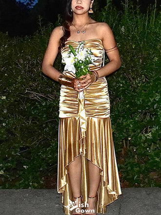 Elegant Strapless Sheath Long Prom Dress Ideas, Evening Party Dresses,WGP1588