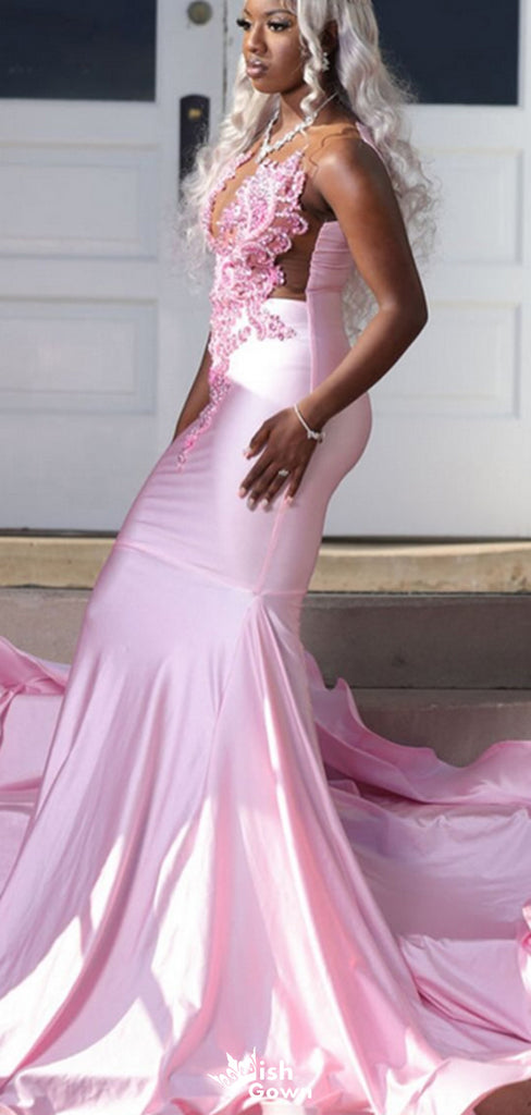 Gorgeous Strapless V-neck Mermaid Long Prom Dress Ideas, Evening Party Dresses,WGP1591