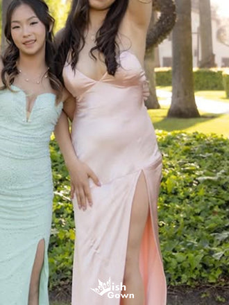 Elegant Spaghetti Strap Mermaid Long Prom Dress Ideas, Evening Party Dresses,WGP1594