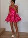 Elegant Spaghetti Strap A-line Short Mini Homecoming Dress,EPT451