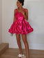 Elegant Spaghetti Strap A-line Short Mini Homecoming Dress,EPT451