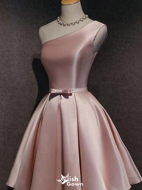 Elegant One-shoulder A-line Short Mini Homecoming Dress,EPT458