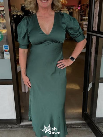 Casual Short Sleeves Mermaid Long Prom Dress Ideas, Evening Party Dresses,WGP1610