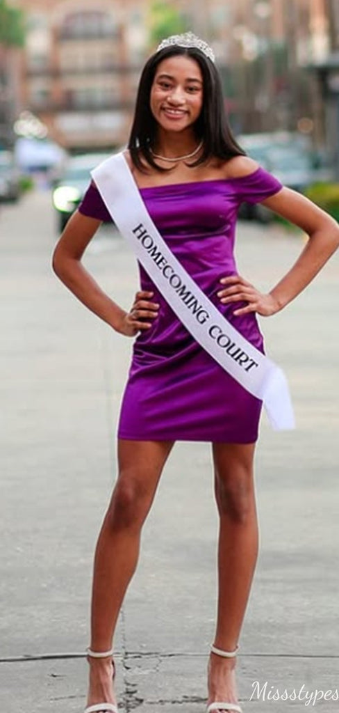 Formal Off-shoulder Sheath Short Mini Homecoming Dress,EPT479