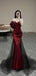 Elegant Red Off-Shoulder Mermaid Long Prom Dress Ideas, Evening Party Dresses,WGP1668