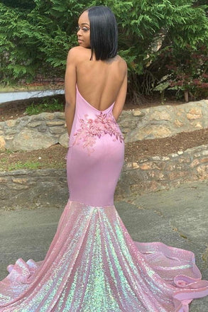 Sexy Floral Pink V-Neck Mermaid Long Prom Dress Ideas, Evening Party Dresses,WGP1906