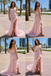 Unique Pink Sequin Strapless Prom Gown High Slit Ruffle Mermaid Formal Dress,WGP2180
