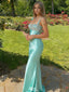 Pretty Green Satin Prom Gown Sparkly Beaded Bodice Formal Dress,WGP2151