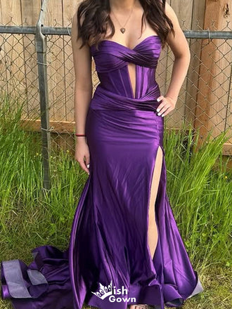 Elegant Strapless Sweetheart Mermaid Long Prom Dress Ideas, Evening Party Dresses,WGP1630