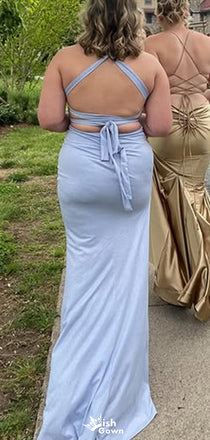 Sexy Halter V-neck Mermaid Long Prom Dress Ideas, Evening Party Dresses,WGP1636