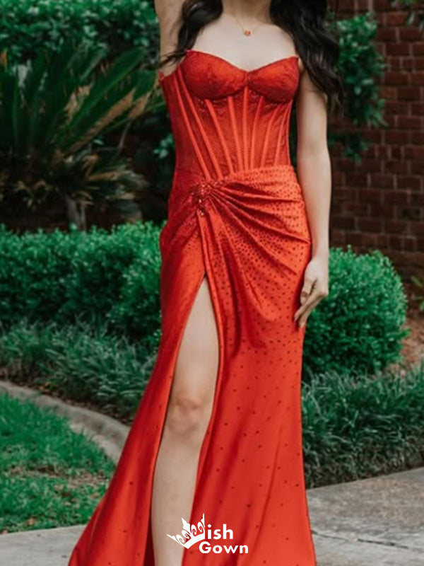 Gorgeous Strapless Mermaid Long Prom Dress Ideas, Evening Party Dresses,WGP1644