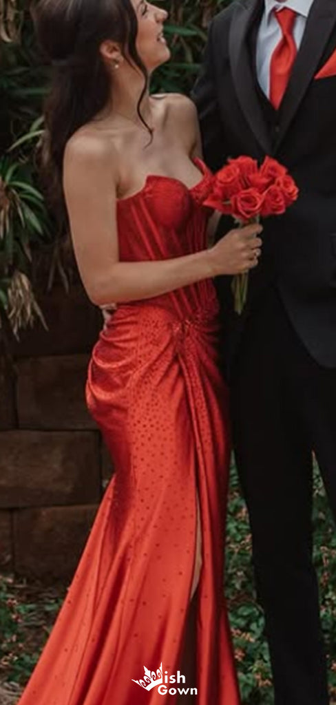 Gorgeous Strapless Mermaid Long Prom Dress Ideas, Evening Party Dresses,WGP1644