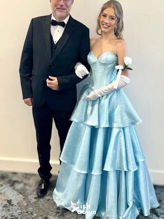 Gorgeous Sweetheart Strapless A-line Long Prom Dress Ideas, Evening Party Dresses,WGP1667