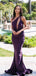 Elegant Purple One-Shoulder Mermaid Long Prom Dress Ideas, Evening Party Dresses,WGP1622