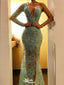 Sexy Green One-Shoulder Mermaid Long Prom Dress Ideas, Evening Party Dresses,WGP1888